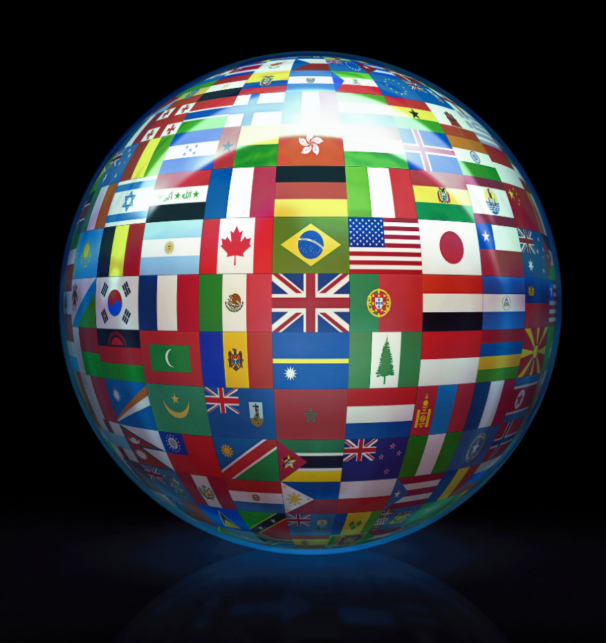 Planète Terre avec Drapeau dessus 